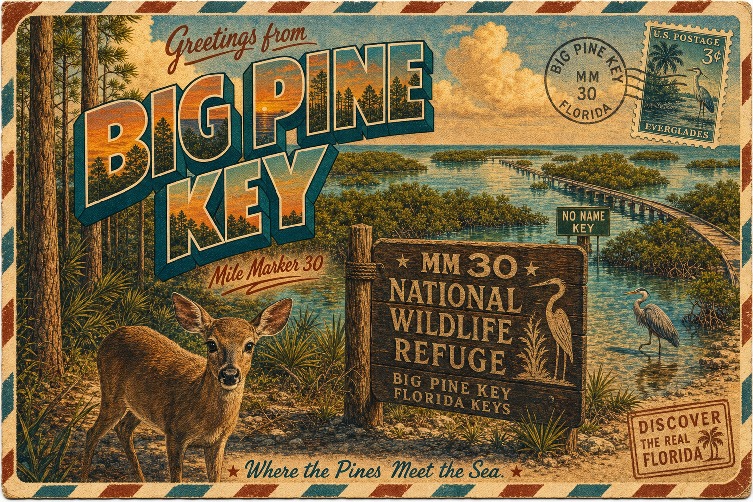 Big Pine Key postcard — MM 30