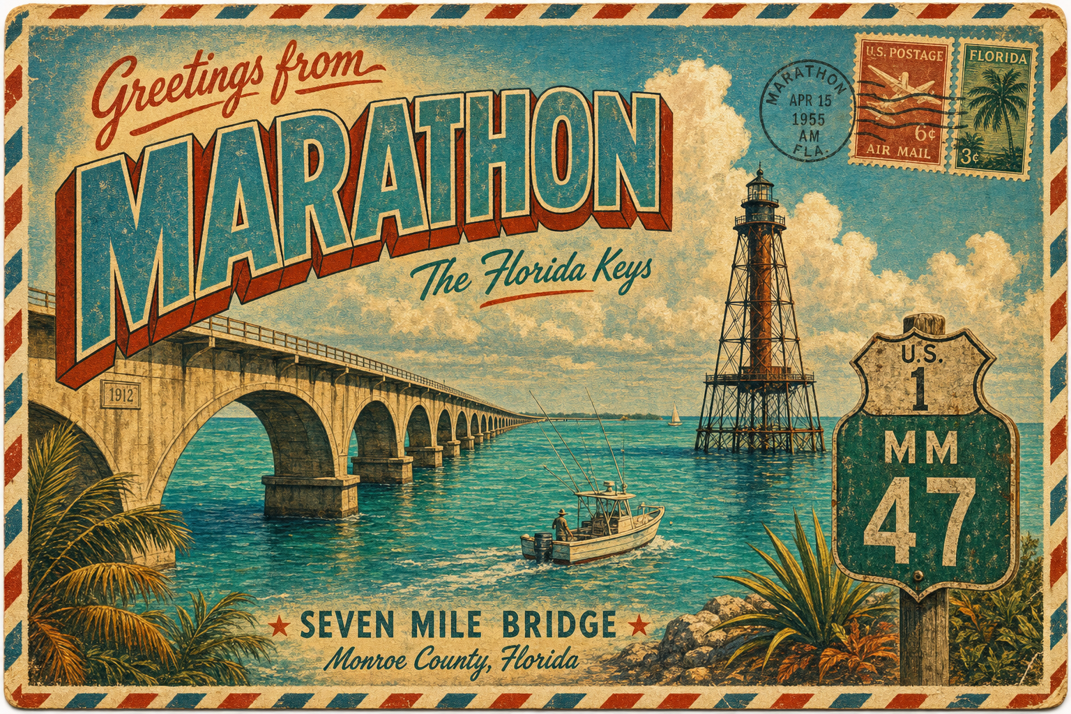 Marathon postcard — MM 47