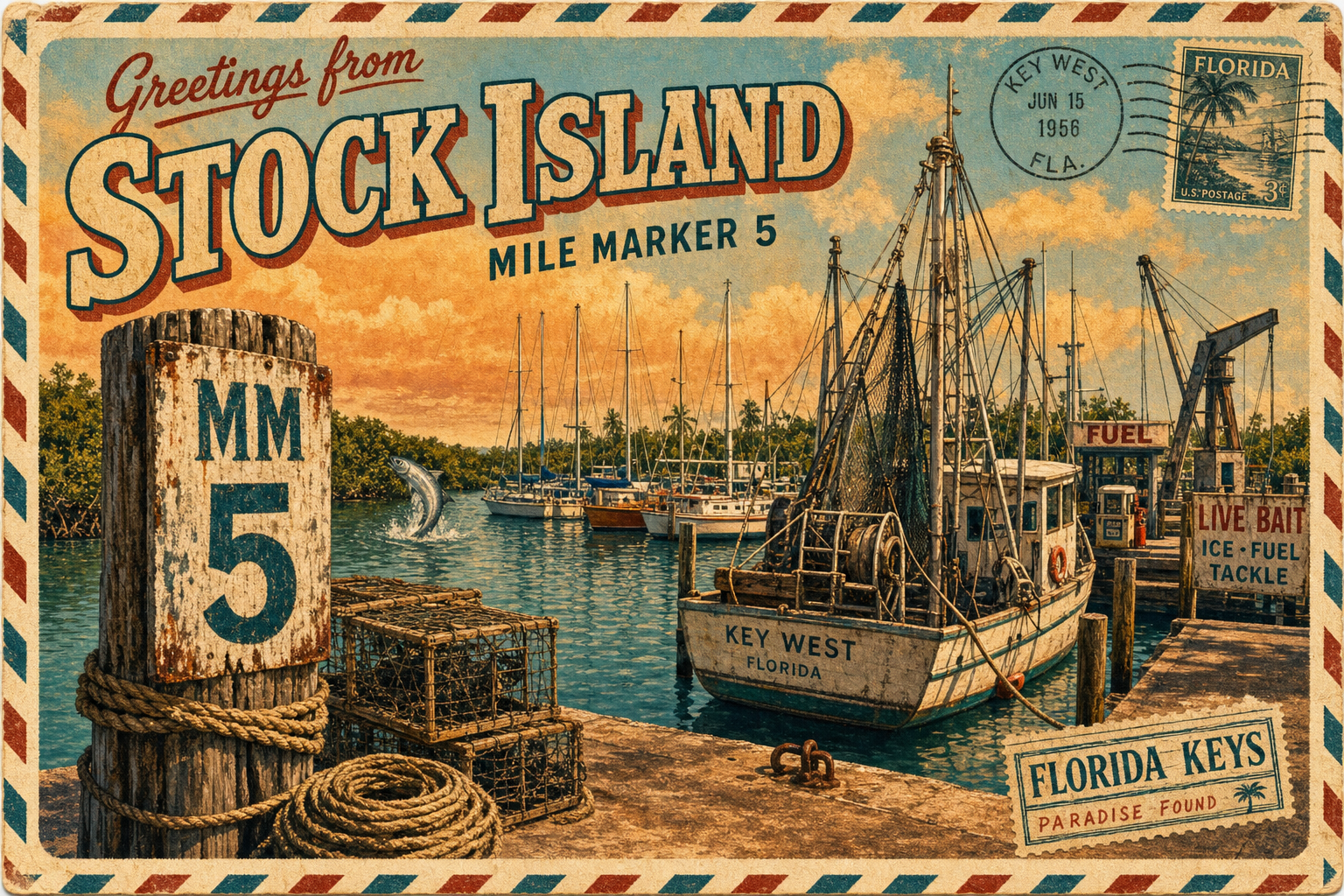 Stock Island postcard — MM 5